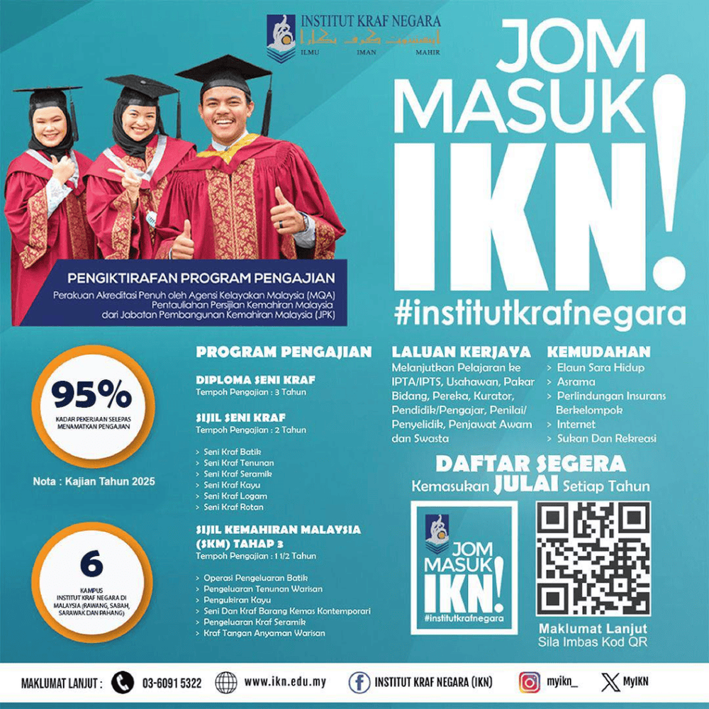 Image from: Permohonan Kemasukan Institut Kraf Negara 2026 (Sesi Julai)