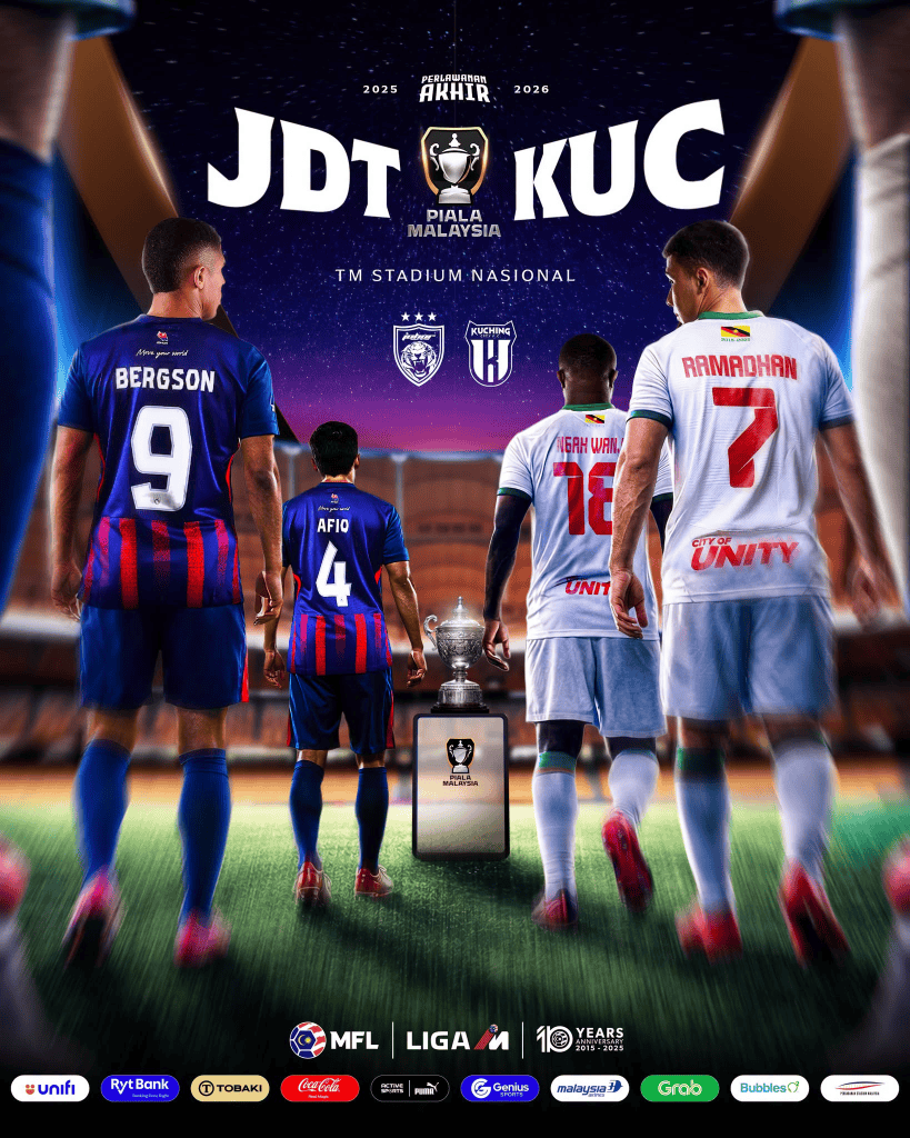 Image from: Final Piala Malaysia 2026 [LIVE] JDT vs Kuching City FC