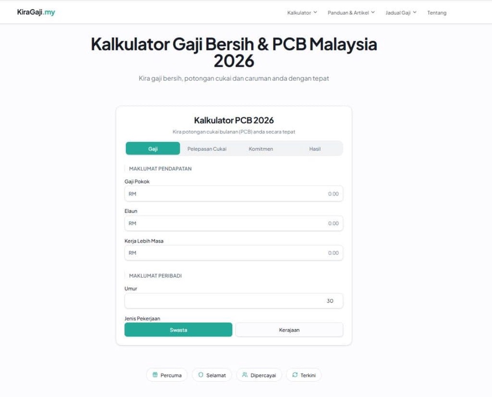 Image from: Cara Kira Gaji Bersih untuk Pekerja Baru (Step by Step Mudah Faham)