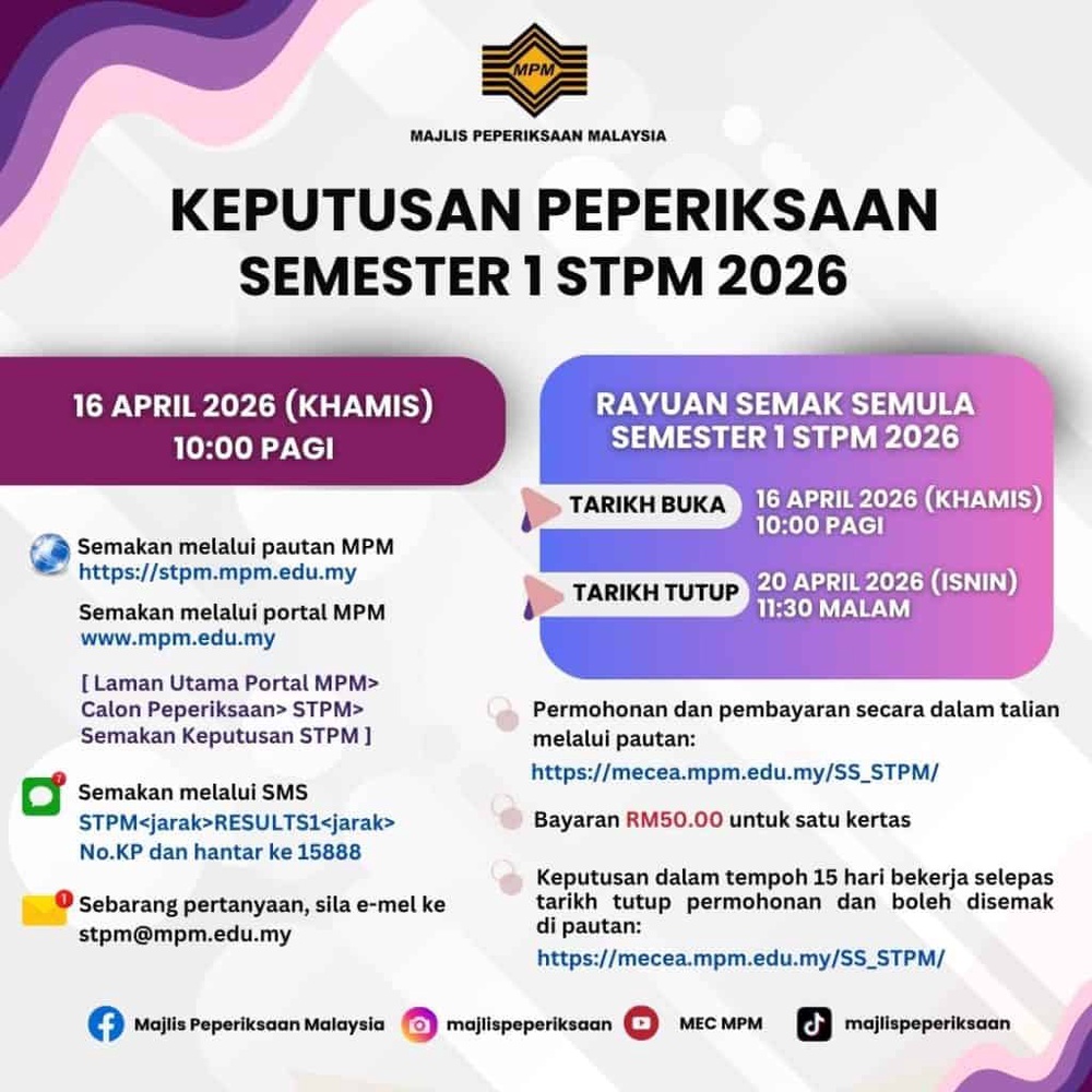 keputusan stpm 2026 semester 1