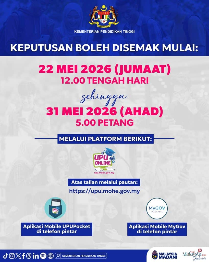 Image from: Semakan Keputusan UPU 2026/2027 & Tempoh Rayuan Dibuka