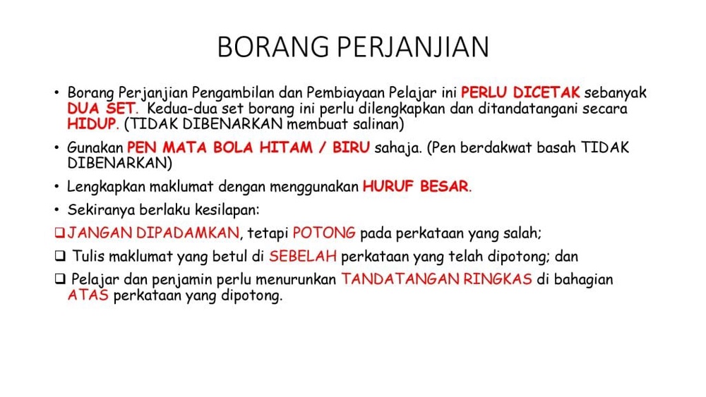 Cara Isi Borang Perjanjian Matrikulasi