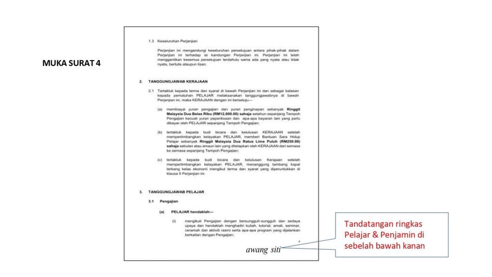 Cara Isi Borang Perjanjian Matrikulasi