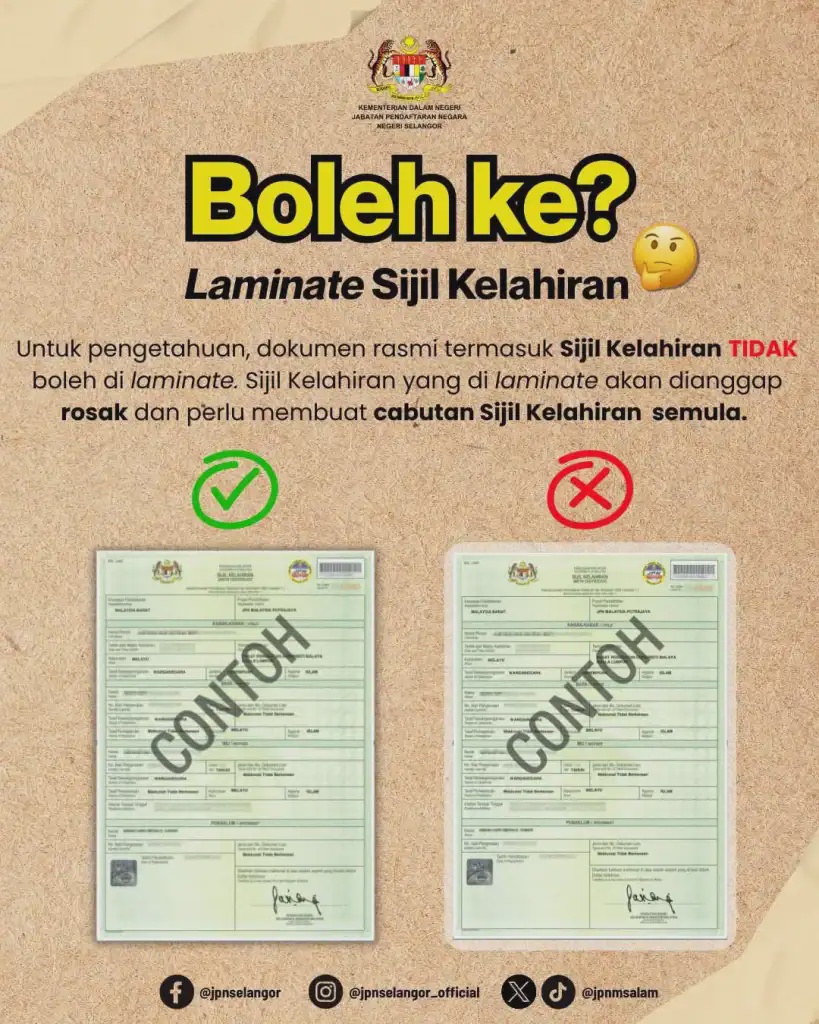 Image from: Cara Tukar Surat Beranak Lama Ke Baru (JPN) Dengan Cepat (2026)