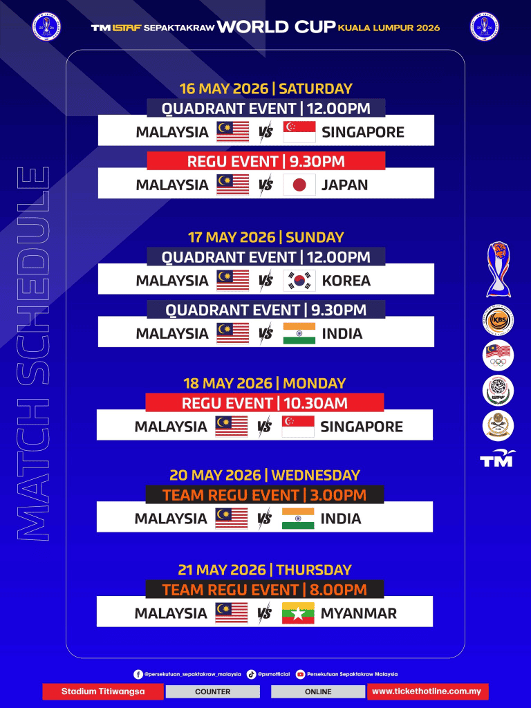 Image from: [LIVE] Piala Dunia Sepak Takraw 2026 – Jadual & Keputusan Terkini