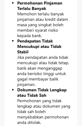 Image from: Kenapa Loan Bank Susah Lulus, Ini Sebab Utama