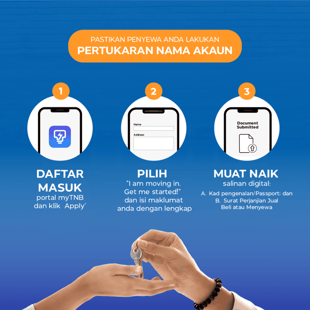 Image from: Cara Tukar Nama TNB kepada Penyewa Secara Online
