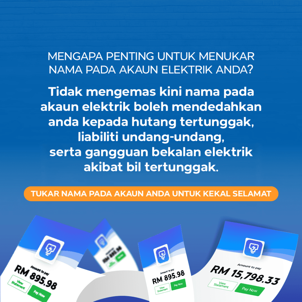 Image from: Cara Tukar Nama TNB kepada Penyewa Secara Online