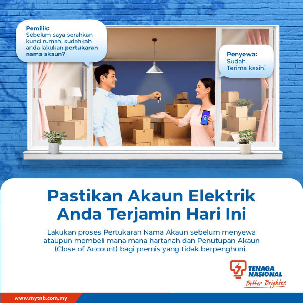 Image from: Cara Tukar Nama TNB kepada Penyewa Secara Online