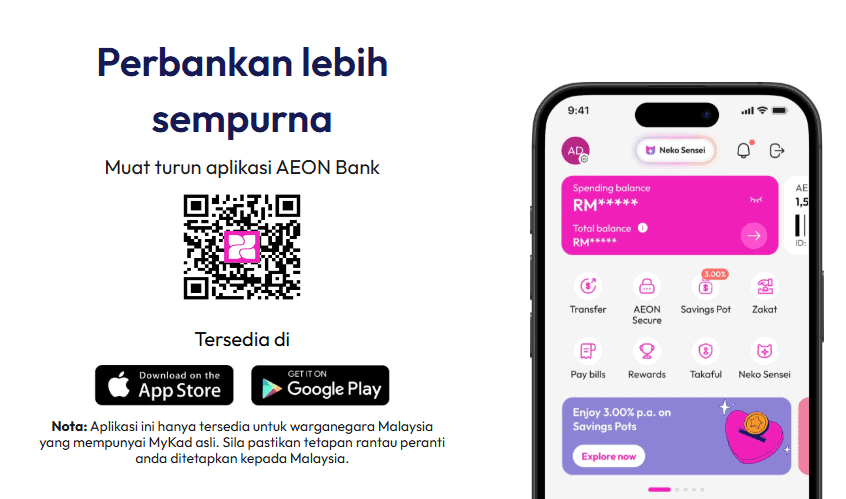 Image from: Kad Pink AEON Bank – Cara Mohon, Kegunaan & Kelebihan