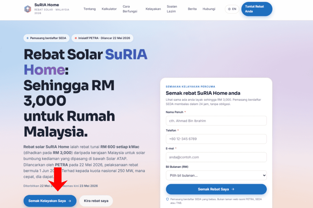 rebat solar suria