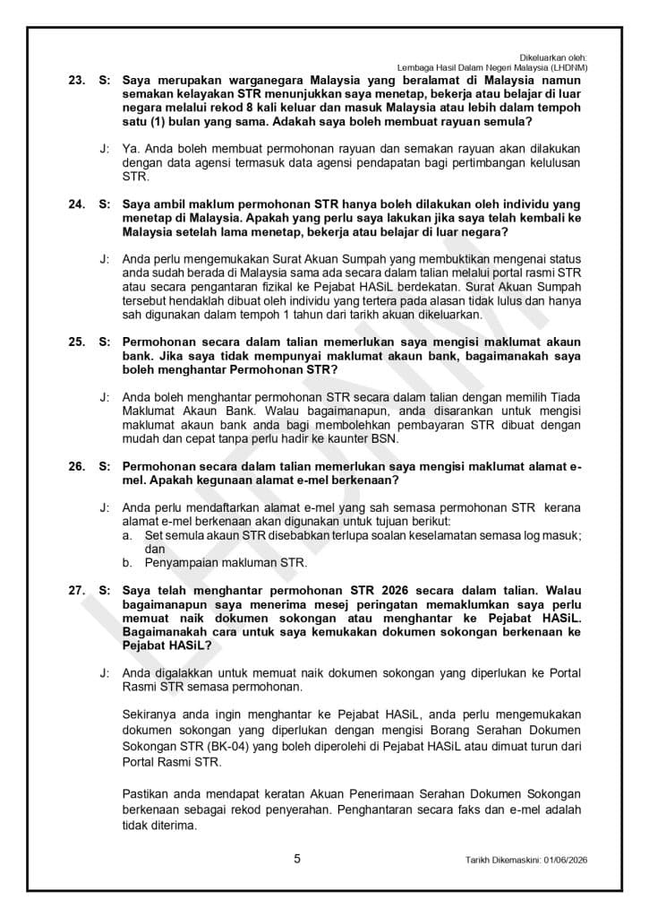Image from: STR Fasa 4 – Rayuan / Permohonan Baharu Buka Hingga 30 Sept 2026