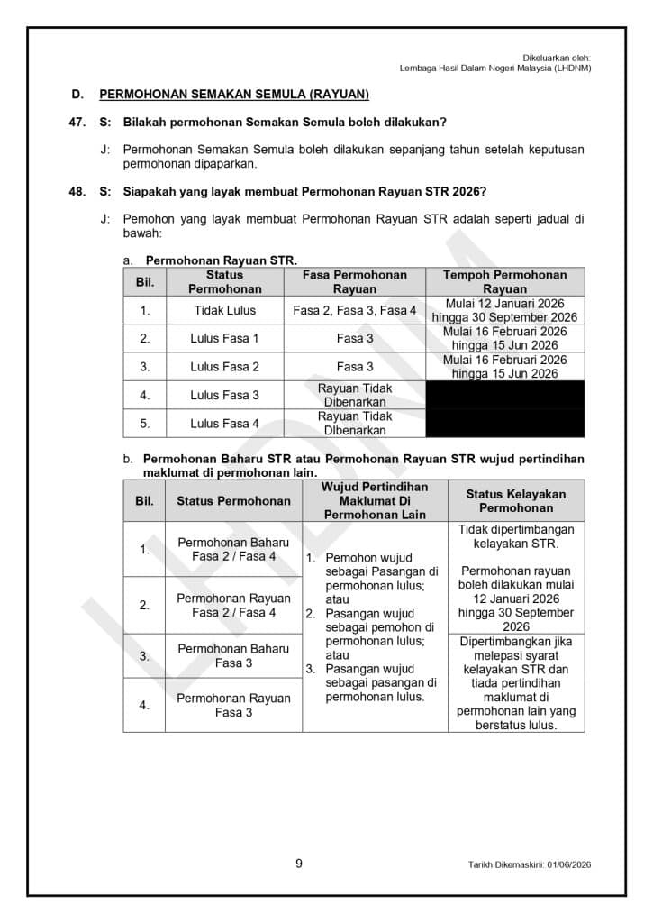 Image from: STR Fasa 4 – Rayuan / Permohonan Baharu Buka Hingga 30 Sept 2026