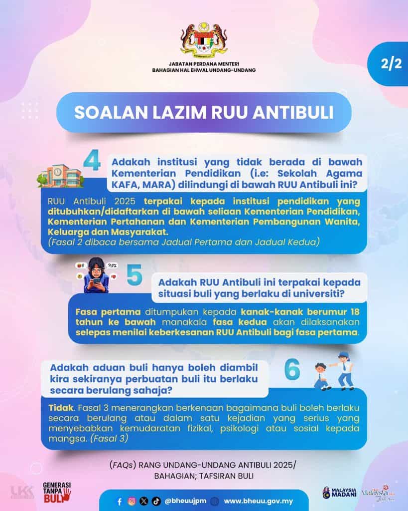 Image from: Akta Antibuli 2026 – Ibu bapa Boleh Dihukum & Bayar Pampasan hingga RM250,000
