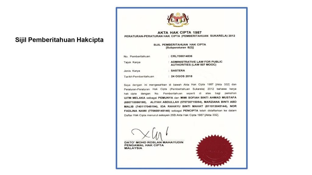 cara daftar copyright