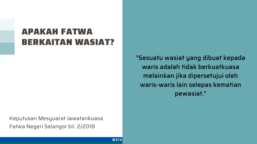 fatwa wasiat