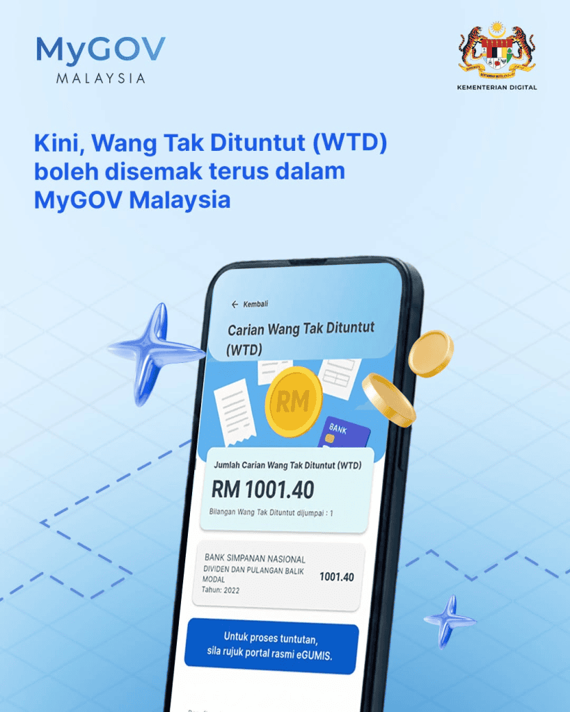 Image from: Semak Wang Tak Dituntut di eGUMIS & MyGOV – Rugi Kalau Tak Buat!