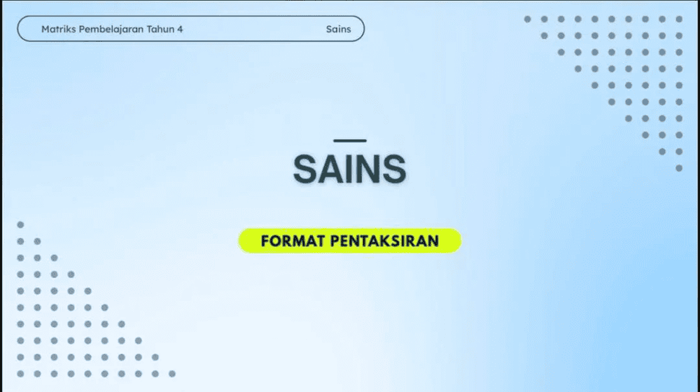 Format Pentaksiran dan Contoh Item Sains