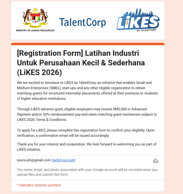 permohonan Geran LiKES TalentCorp
