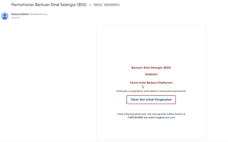 cara mohon Bantuan Sihat Selangor