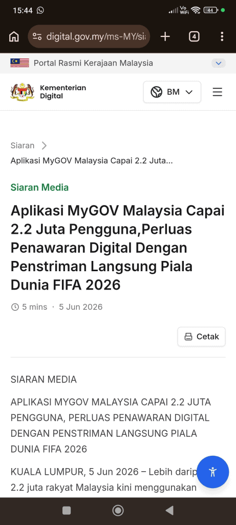 Nonton Piala Dunia 2026 MELALUI MyGOV