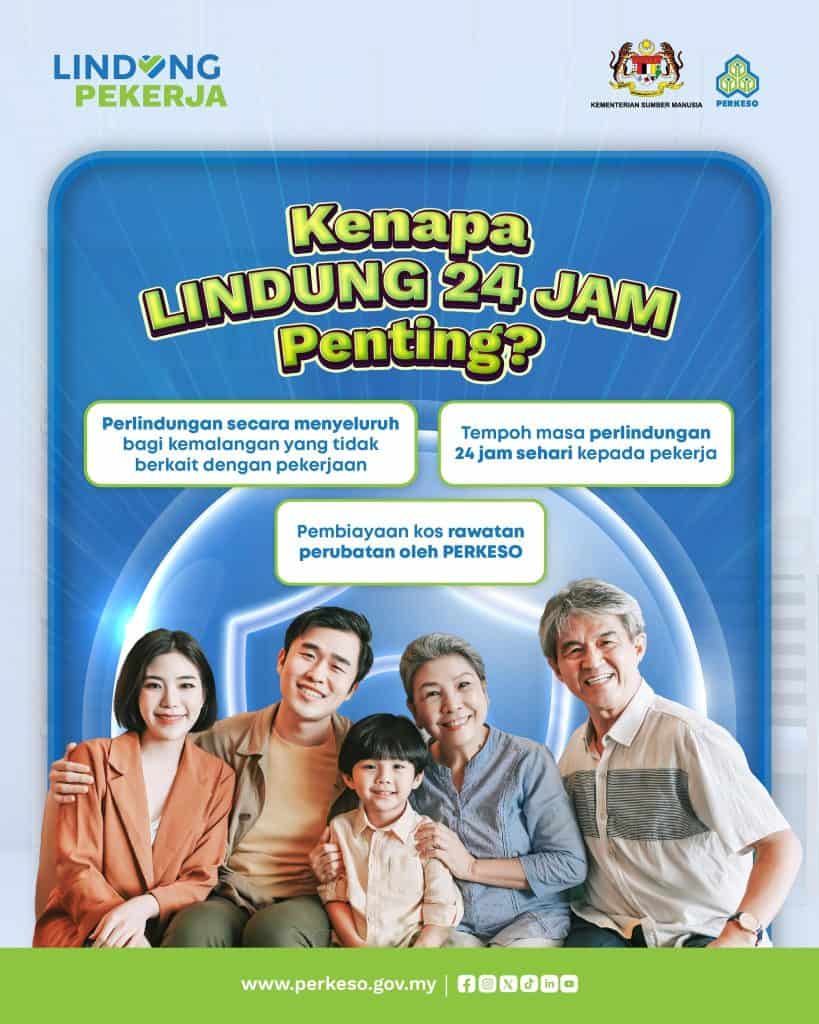 Image from: Skim LINDUNG 24 Jam PERKESO – Senarai Manfaat & Cara Mudah Kira Caruman