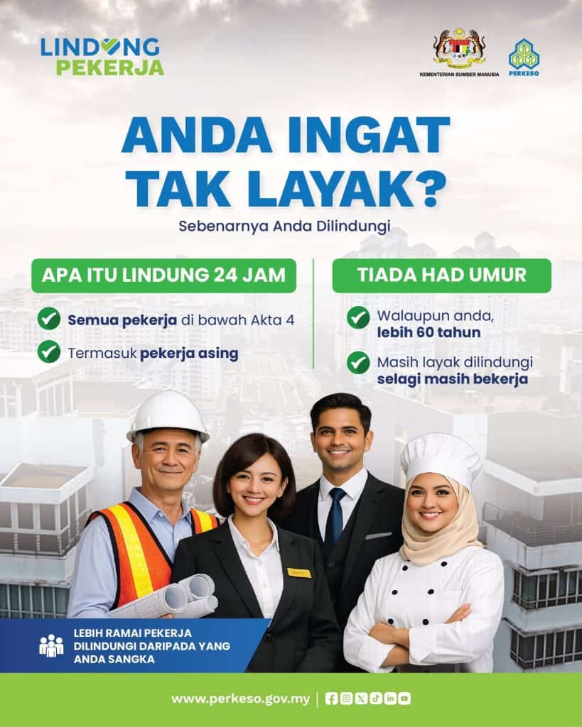 Image from: Skim LINDUNG 24 Jam PERKESO – Senarai Manfaat & Cara Mudah Kira Caruman