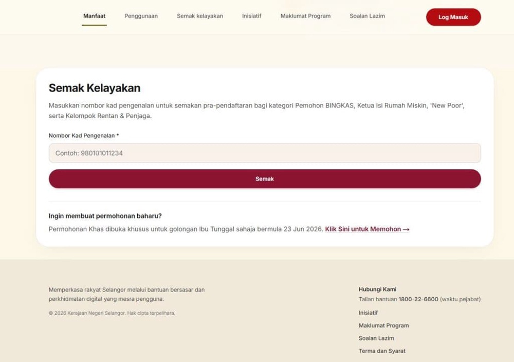 Image from: Senarai Bantuan Kerajaan / Pengumuman Minggu Ini (23 Jun 2026)