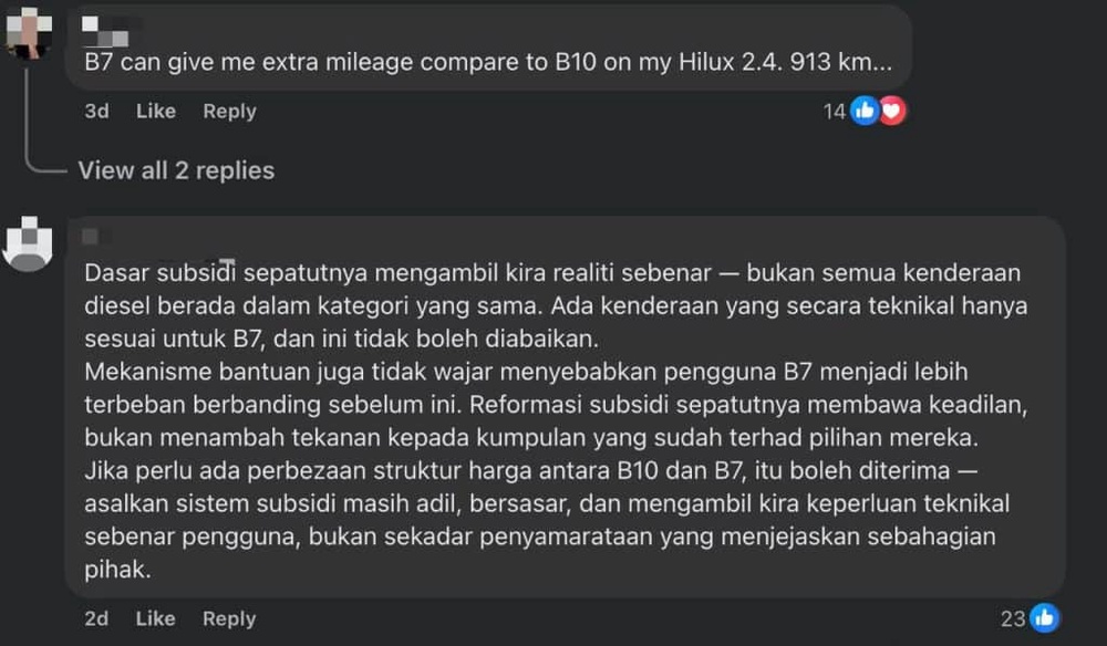 subsidi diesel B7