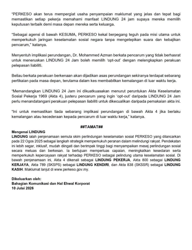 Image from: Nak Keluar Skim LINDUNG PERKESO? Ini Cara Opt-Out SKBBK Online