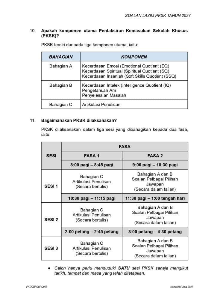 Soalan Lazim Kemasukan SBP MRSM