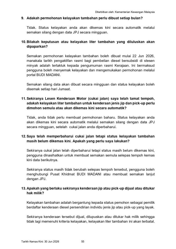 Image from: Pemilik Pikap & Jip, Jangan Terlepas! Mohon Tambahan 100 Liter BUDI Diesel Sekarang