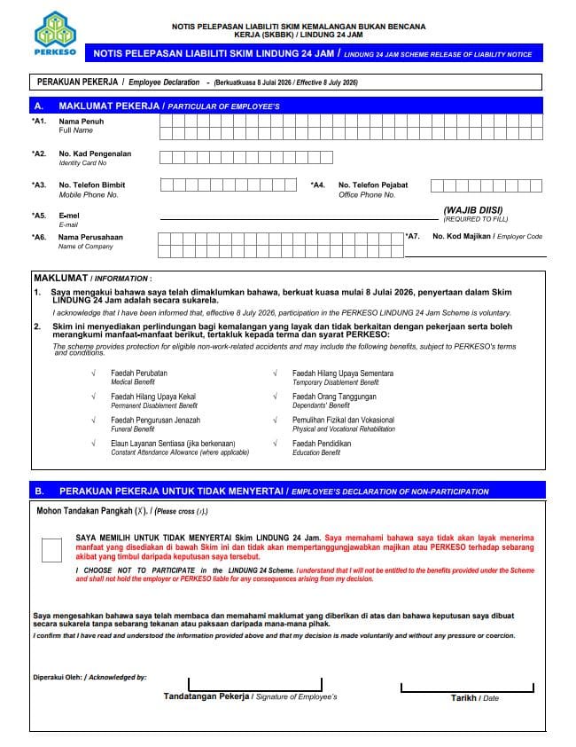 Image from: Nak Keluar Skim LINDUNG PERKESO? Ini Cara Opt-Out SKBBK Online