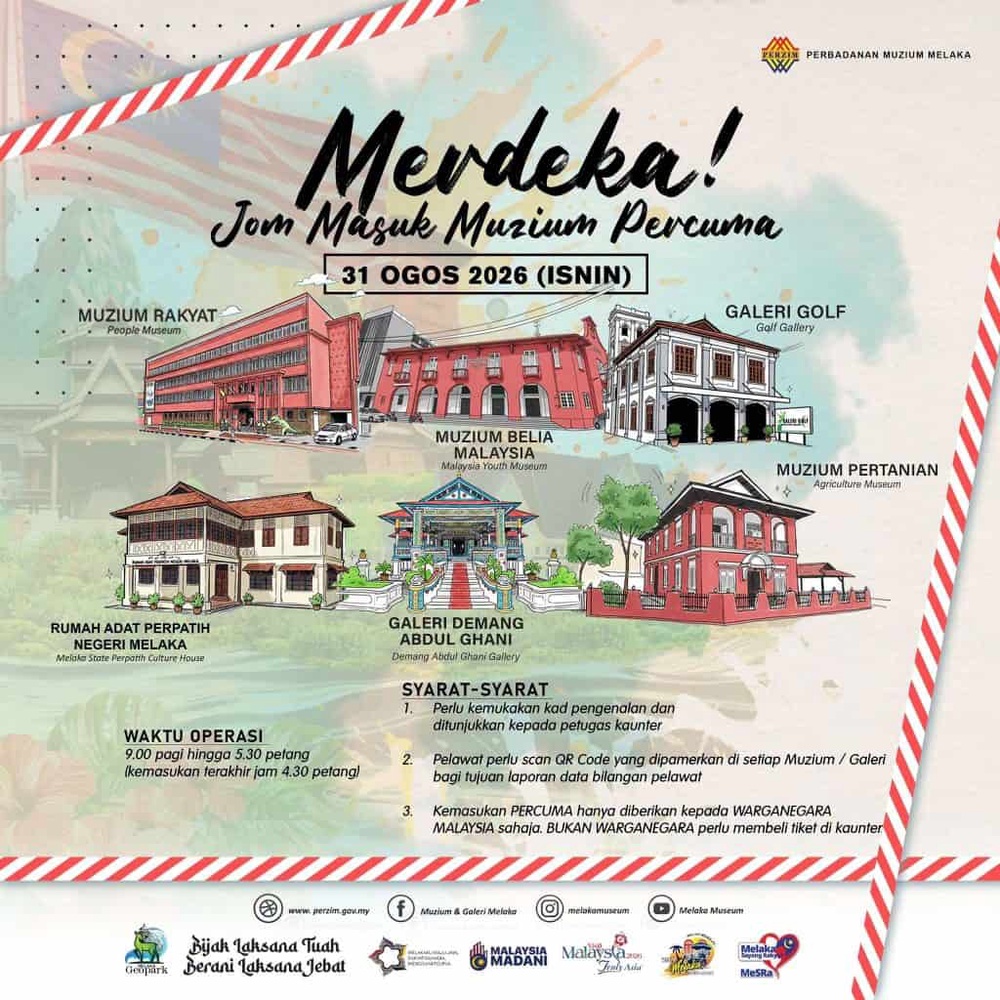 Image from: Inisiatif Kemasukan Percuma Melaka 31 Ogos – 10+ Tempat Menarik untuk Dikunjungi!