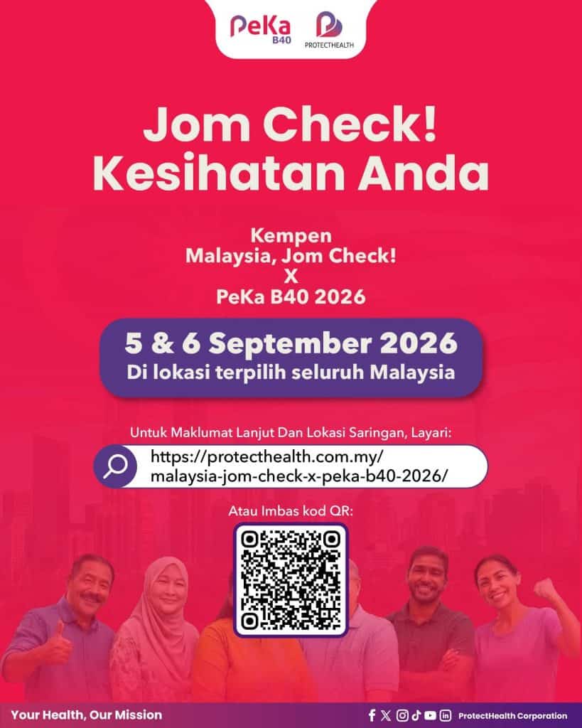 Image from: Malaysia, Jom Check! X PeKa B40: Saringan Kesihatan Percuma (5-6 September)