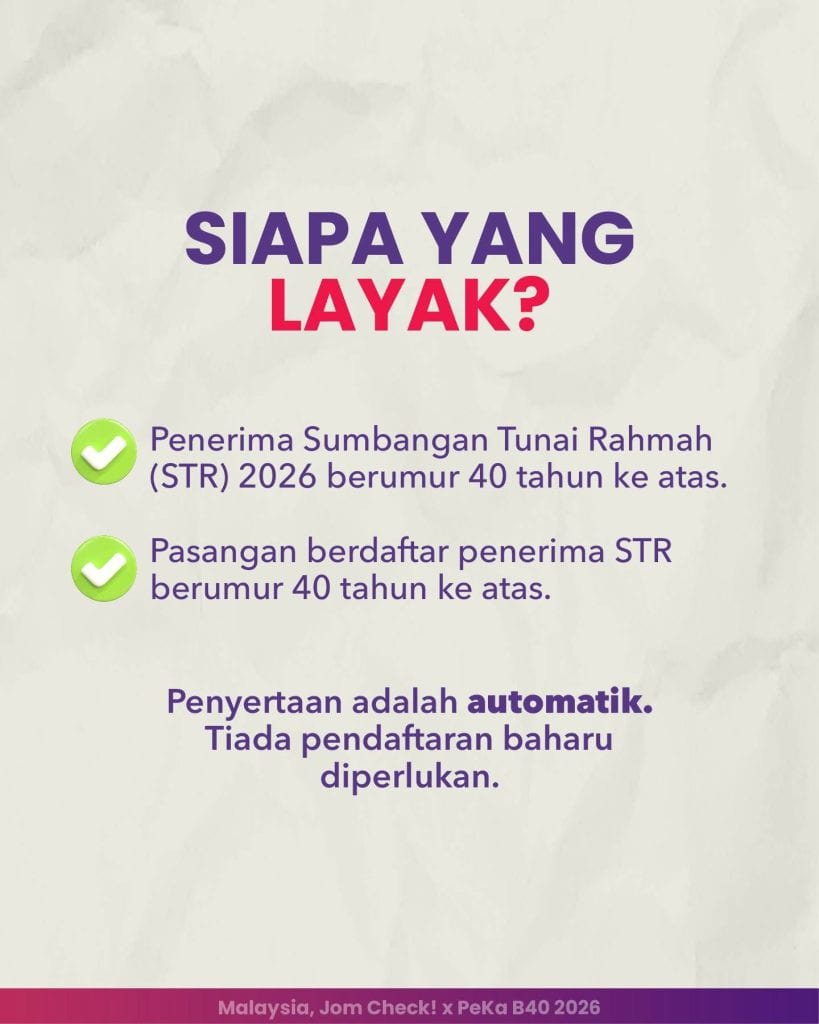 Image from: Malaysia, Jom Check! X PeKa B40: Saringan Kesihatan Percuma (5-6 September)