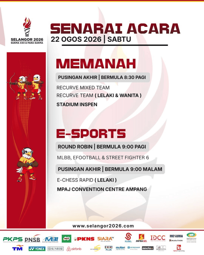 Image from: SUKMA Selangor 2026: Tarikh, Lokasi & Jadual Acara