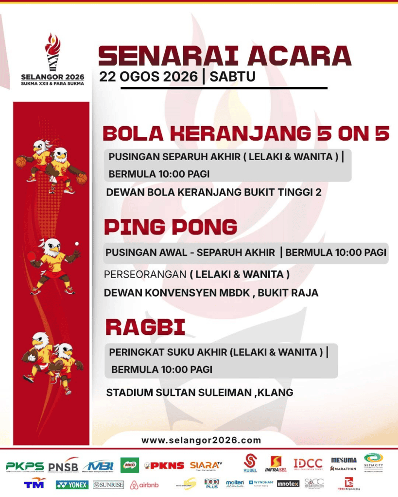 Image from: SUKMA Selangor 2026: Tarikh, Lokasi & Jadual Acara