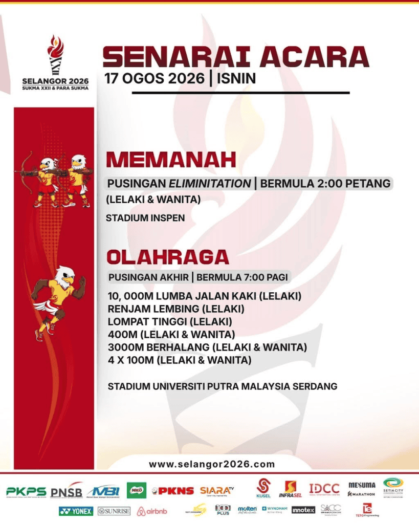 Image from: SUKMA Selangor 2026: Tarikh, Lokasi & Jadual Acara