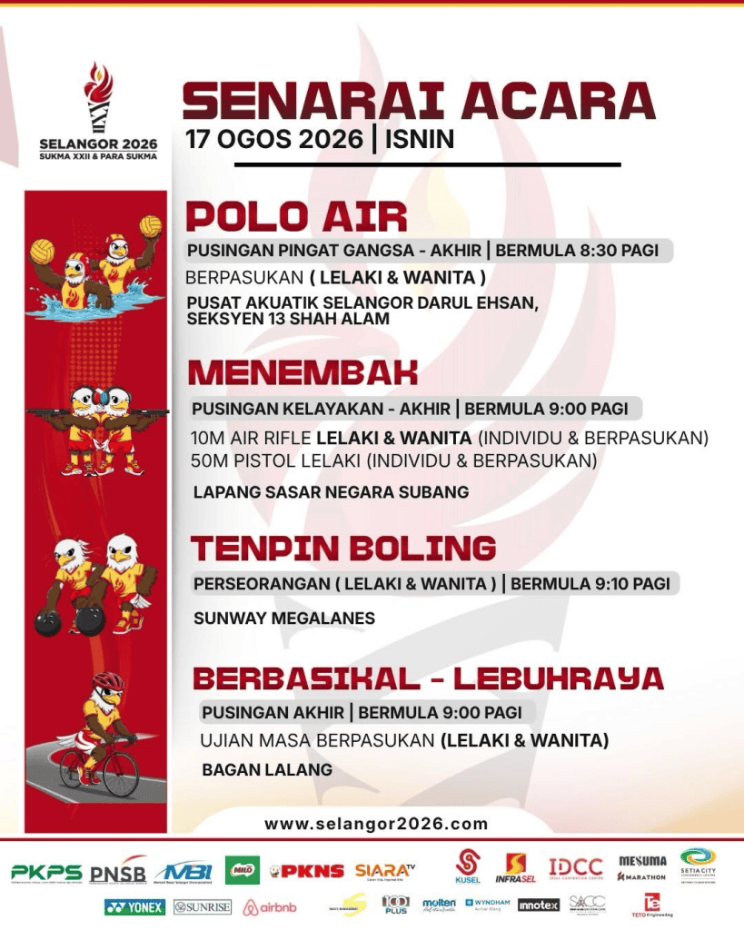 Image from: SUKMA Selangor 2026: Tarikh, Lokasi & Jadual Acara