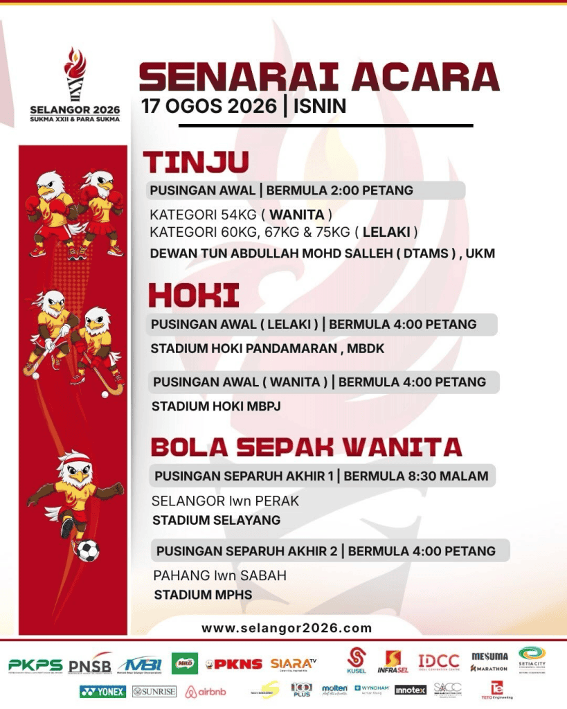Image from: SUKMA Selangor 2026: Tarikh, Lokasi & Jadual Acara