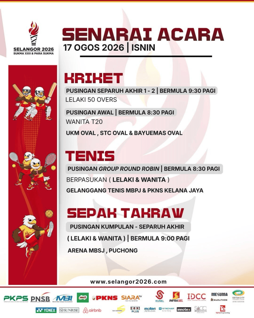 Image from: SUKMA Selangor 2026: Tarikh, Lokasi & Jadual Acara