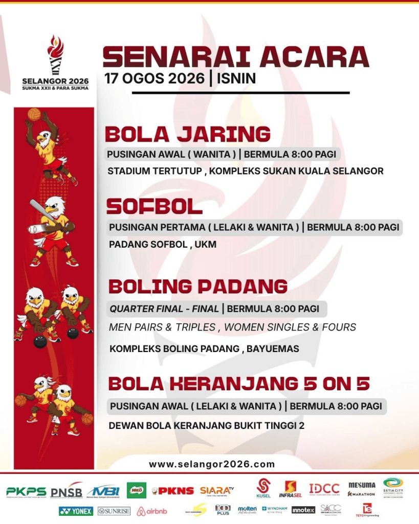 Image from: SUKMA Selangor 2026: Tarikh, Lokasi & Jadual Acara