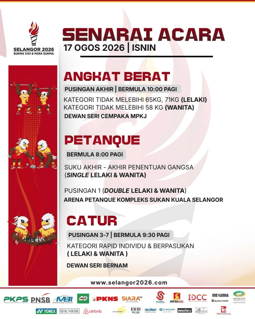 Image from: SUKMA Selangor 2026: Tarikh, Lokasi & Jadual Acara