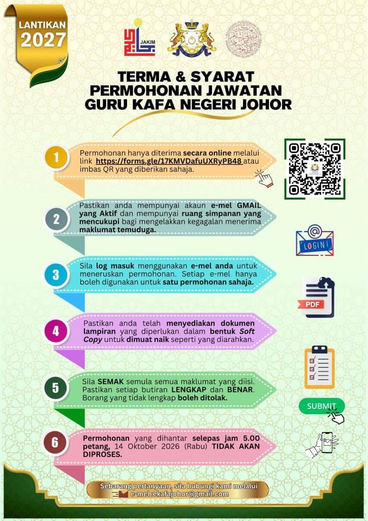 Image from: Guru KAFA Negeri Johor 2027: Permohonan Dibuka Sehingga 14 Okt