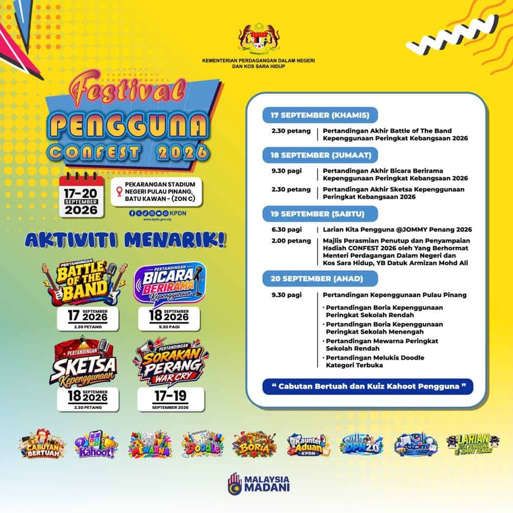 Image from: Ayuh Ke Festival Pengguna (CONFEST) 2026 & Festival Jom Malaysia, 17-20 Sept!