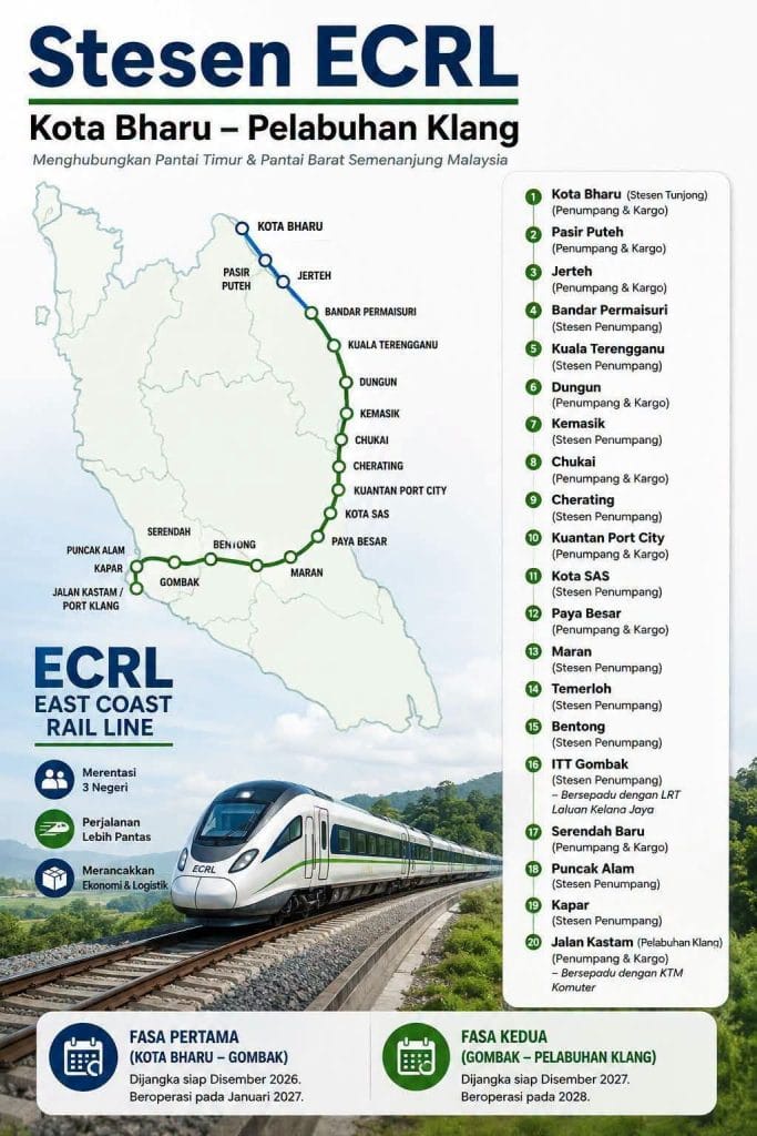 Image from: ECRL Bakal Beroperasi, Gombak Ke Kota Bharu 4 Jam Je!