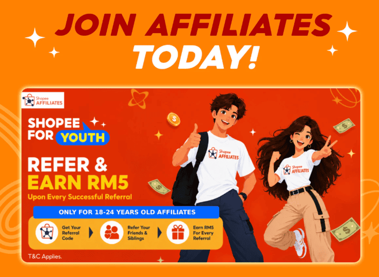 Image from: Shopee For Youth – Rujuk Cara Daftar dan Claim Pelbagai Ganjaran Menarik!
