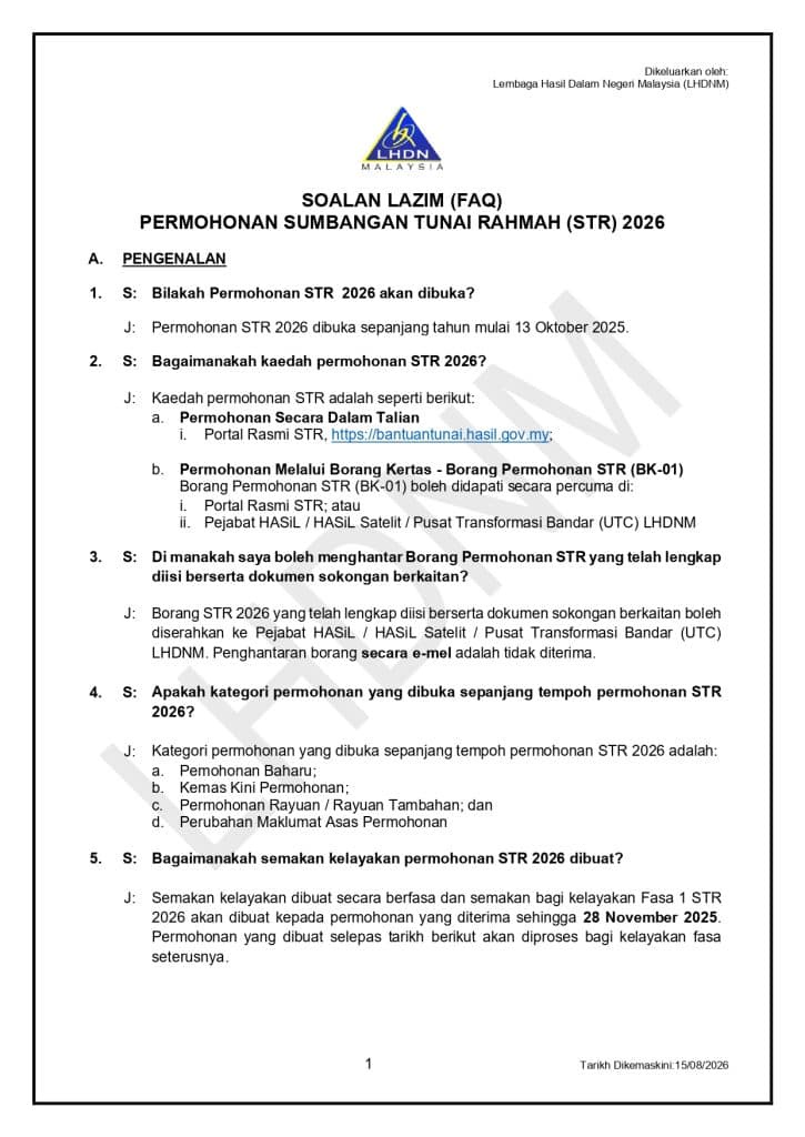 Image from: STR 2026 Fasa 4 – Jumlah Bayaran Kategori Bujang / Berkahwin