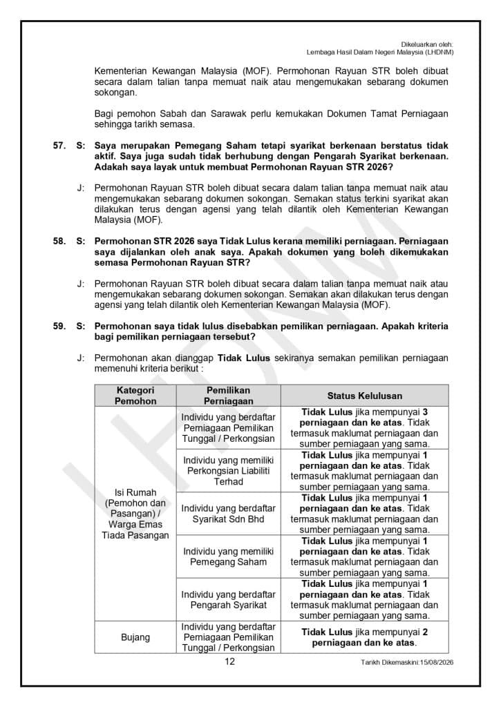 Image from: STR 2026 Fasa 4 – Jumlah Bayaran Kategori Bujang / Berkahwin